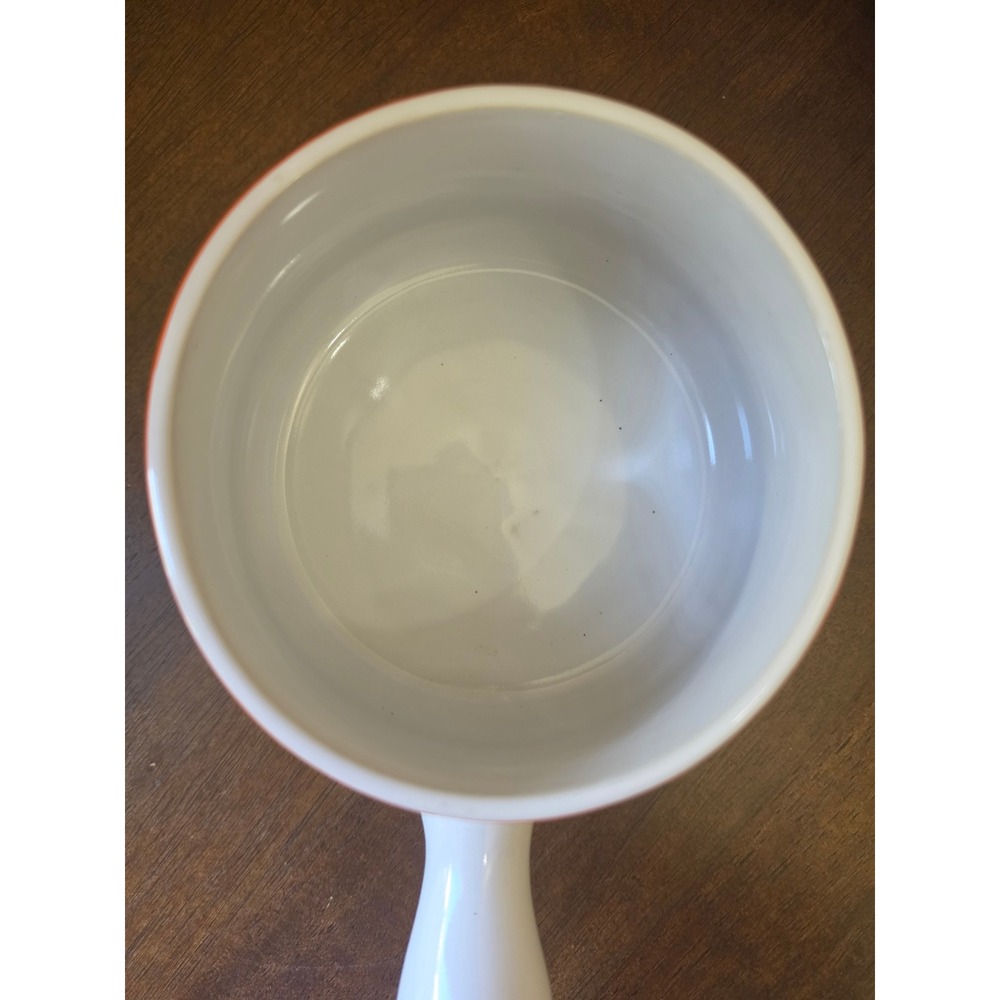 Vintage 1970s Floral Oven Proof Stoneware Pot with Orange Lid & Handle - Retro - Picture 12 of 15